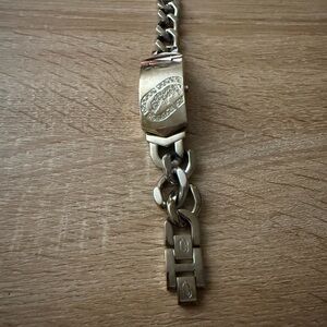 Gold Chain Bracelet with Silver Accents